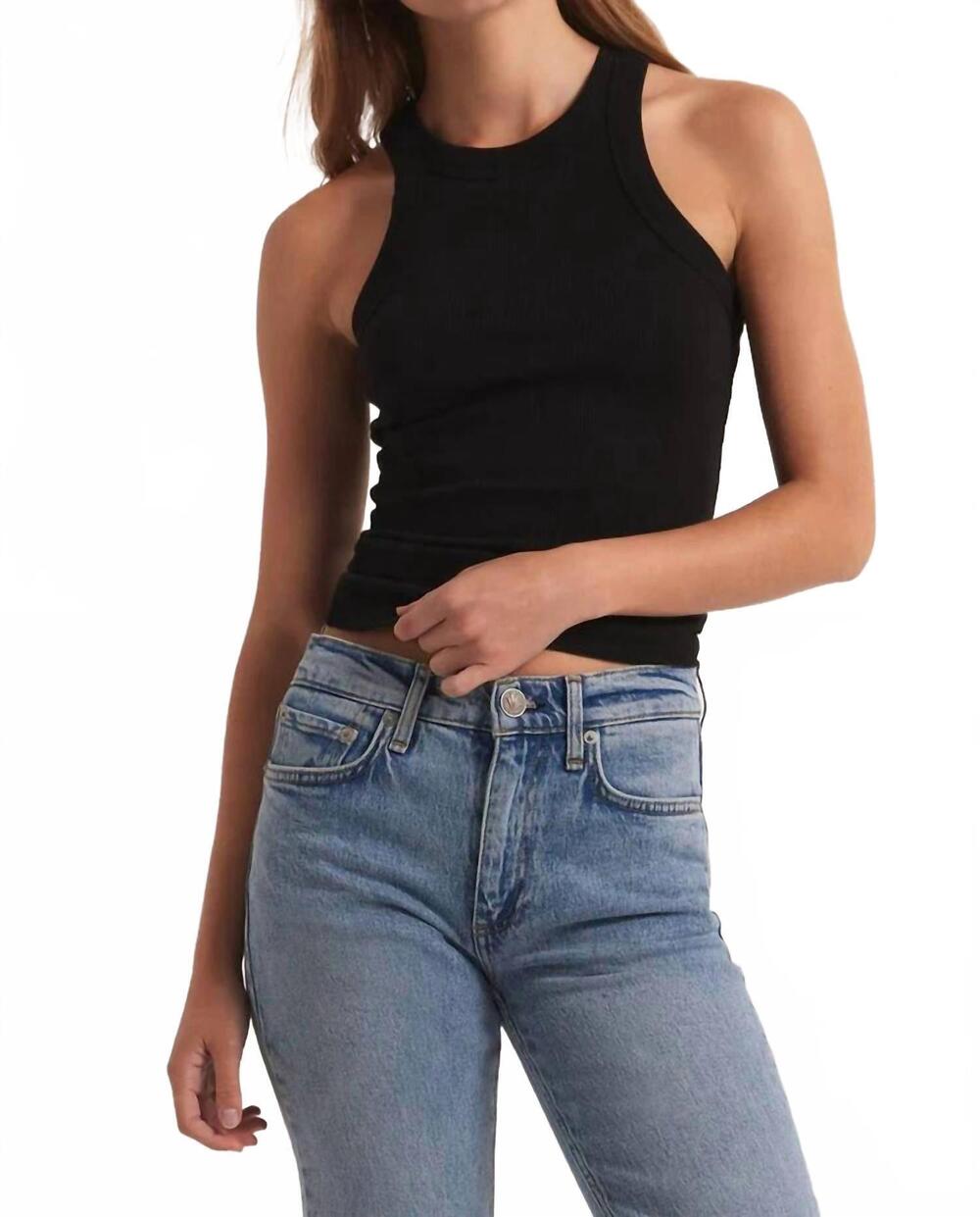 NEW Z SUPPLY women's lily rib tank top in black